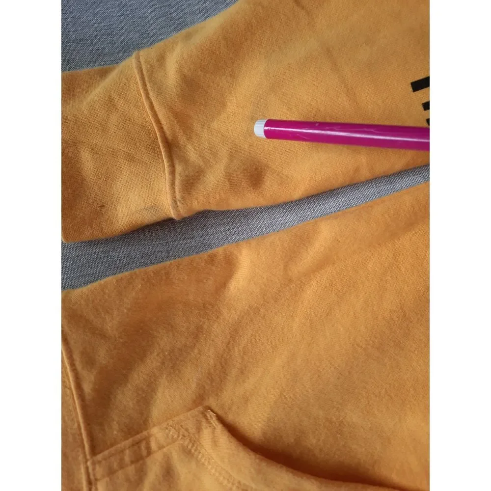 The North Face Men Youth XL Regular Fleece Hoodie Pullover Sweater Yellow Cotton